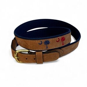 Zep-Pro Canvas and Leather Belt South Carolina Moon and Palm Tree Designs